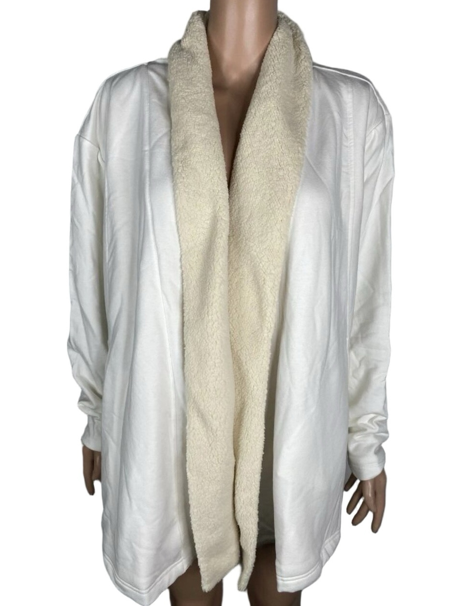 Eddie Bauer Womens Snowlodge Cabin Wrap Faux Shearling Cardigan Jacket Size Xl